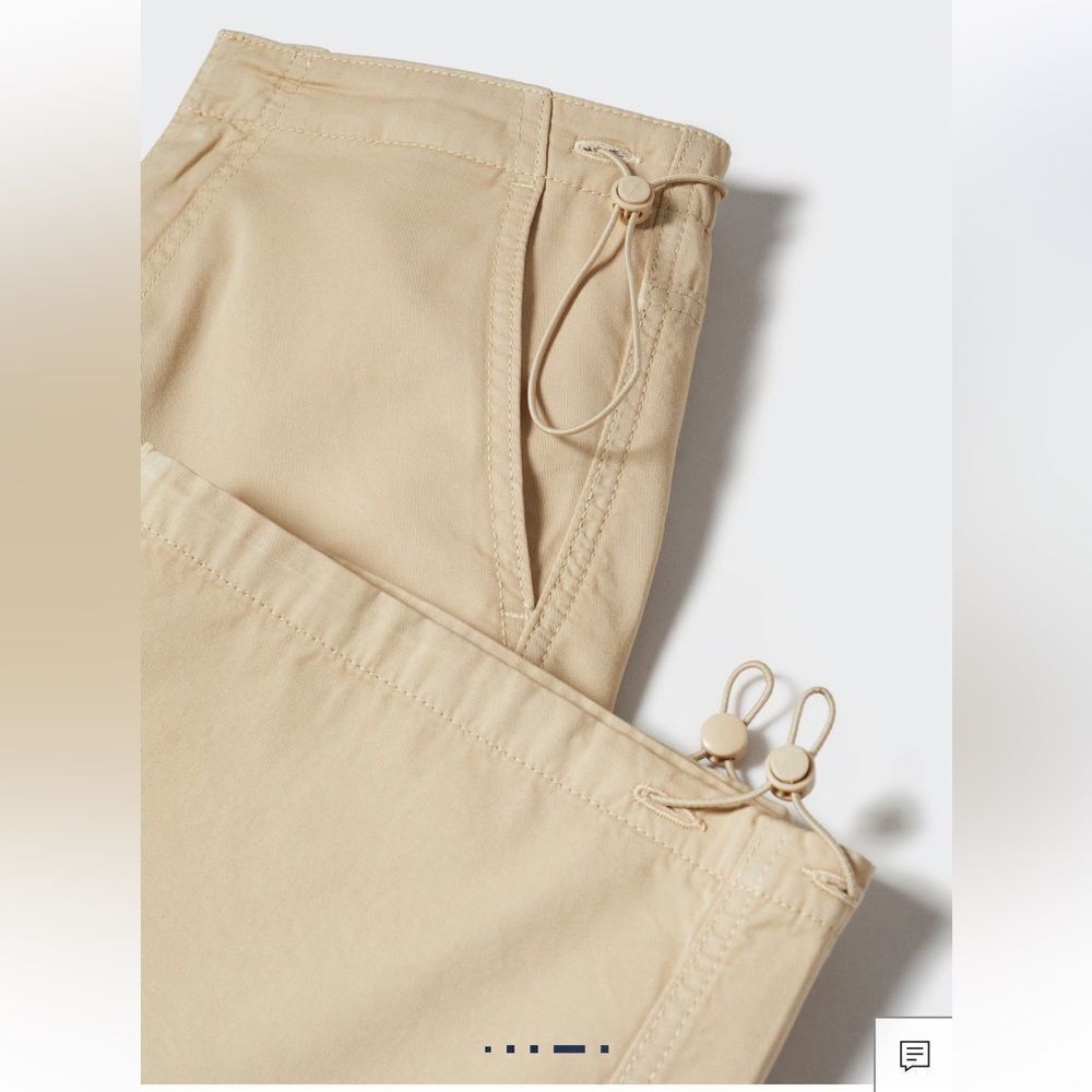 Mango Beige Jogger PARACHUTE Pants in beige size XS NWT - Picture 7 of 9
